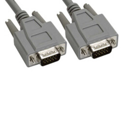 D-Sub Cable Assembly HD15 Gray, Individual (Round) 2.50' (762.00mm) Plug, Male Pins to Plug, Male Pins Shielded - 1