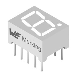 Display Modules - LED Character and Numeric Blue 7-Segment 1 Character Common Anode 3V 20mA 0.512