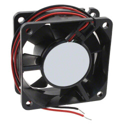 Fan Tubeaxial 12VDC Square - 60mm L x 60mm H Ball 21.5 CFM (0.602m³/min) 2 Wire Leads - 1