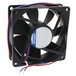 Fan Tubeaxial 12VDC Square - 80mm L x 80mm H Ball 46.5 CFM (1.30m³/min) 2 Wire Leads - 1