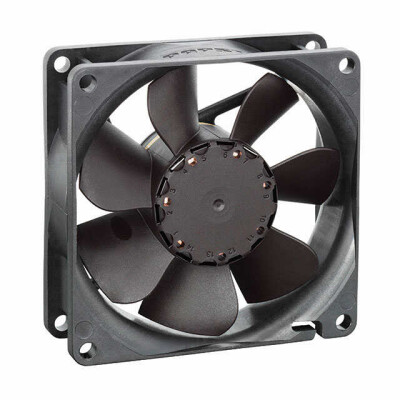 Fan Tubeaxial 12VDC Square - 80mm L x 80mm H Ball 46.5 CFM (1.30m³/min) 2 Wire Leads - 2