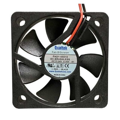 Fan Tubeaxial 12VDC Square - 50mm L x 50mm H Ball 8.0 CFM (0.224m³/min) 2 Wire Leads - 1