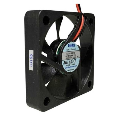 Fan Tubeaxial 12VDC Square - 50mm L x 50mm H Ball 8.0 CFM (0.224m³/min) 2 Wire Leads - 2