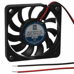 Fan Tubeaxial 12VDC Square - 60mm L x 60mm H Ball 21.0 CFM (0.588m³/min) 2 Wire Leads - 1