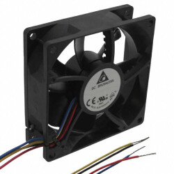 Fan Tubeaxial 12VDC Square - 80mm L x 80mm H Ball 54.6 CFM (1.53m³/min) 4 Wire Leads - 1