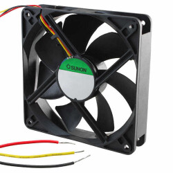 Fan Tubeaxial 24VDC Square - 120mm L x 120mm H Ball 108.2 CFM (3.03m³/min) 3 Wire Leads - 1