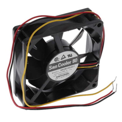 Fan Tubeaxial 24VDC Square - 80mm L x 80mm H Ball 42.4 CFM (1.19m³/min) 3 Wire Leads - 1