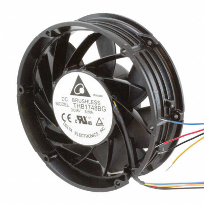 Fan Tubeaxial 48VDC Round - 172mm Dia Ball 607.0 CFM (17.00m³/min) 4 Wire Leads - 1