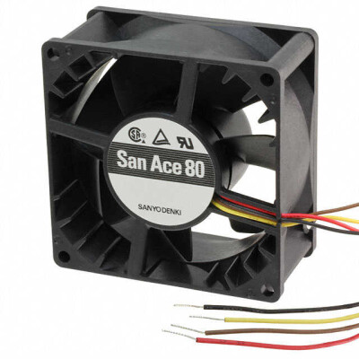 Fan Tubeaxial 48VDC Square - 80mm L x 80mm H Ball 138.0 CFM (3.86m³/min) 4 Wire Leads - 1