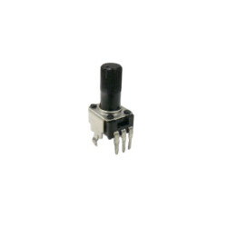 10k Ohm 1 Gang Linear Through Hole, Snap In Potentiometer 1.0 Turns Carbon 0.05W, 1/20W PC Pins, Board Locks - 1