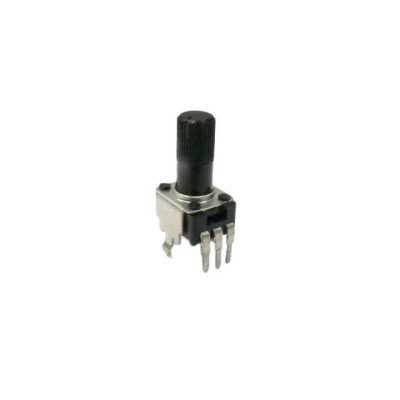 10k Ohm 1 Gang Linear Through Hole, Snap In Potentiometer 1.0 Turns Carbon 0.05W, 1/20W PC Pins, Board Locks - 1