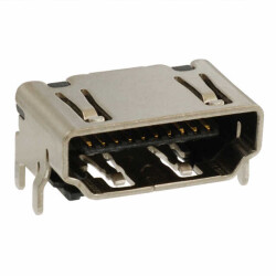 HDMI HDMI 1.4 Receptacle Connector 19 Position Surface Mount, Right Angle; Through Hole - 1