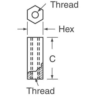 Hex Standoff Threaded M3 Brass 0.315