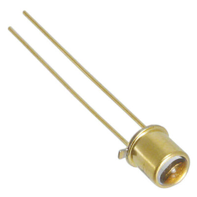 Infrared (IR) Emitter 890nm 2V 100mA 18° TO-46-2 Lens Top Metal Can - 1