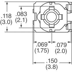 10 kOhms 0.1W, 1/10W J Lead Surface Mount Trimmer Potentiometer Cermet 1.0 Turn Top Adjustment - 2