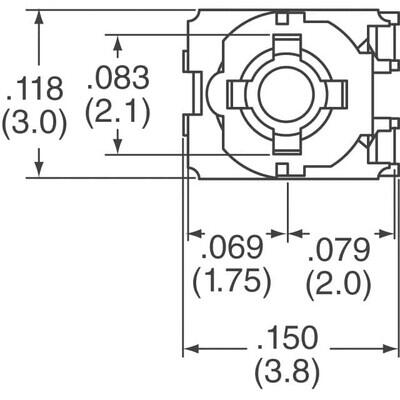 10 kOhms 0.1W, 1/10W J Lead Surface Mount Trimmer Potentiometer Cermet 1.0 Turn Top Adjustment - 2