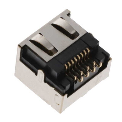 Jack Modular Connector 8p8c (RJ45, Ethernet) 90° Angle (Right) Shielded, EMI Finger - 1