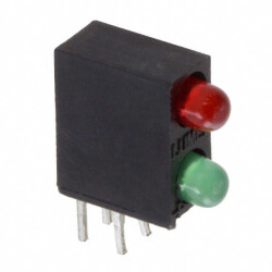 LED Circuit Board Indicator LED Circuit Board Indicator 2 High Green (x 1), Red (x 1) Diffused, Tinted 2.2V Green, 2V Red 25mA Green, 30mA Red Round with Domed Top 3mm, T-1 - 1