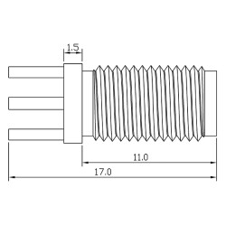 SMA Straight Female PCB Connector. 11mm. Screw - 1