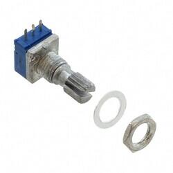 20k Ohm 1 Gang Linear Panel Mount Potentiometer None 1.0 Kierros Carbon 0.05W, 1/20W PC Pins, Board Locks - 1