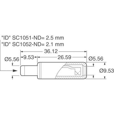 Power Barrel Connector Plug 2.50mm ID (0.098