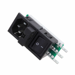 Power Entry Connector Receptacle, Male Blades - Module IEC 320-C14 Panel Mount, Snap-In - 1