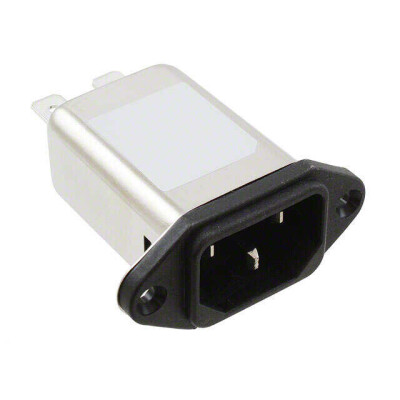 Power Entry Connector Receptacle, Male Blades IEC 320-C14 Panel Mount, Flange - 1