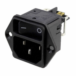 Power Entry Connector Receptacle, Male Blades - Module IEC 320-C14 Panel Mount, Flange - 1