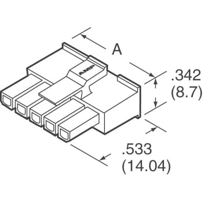 3 Rectangular Connectors - Housings Receptacle Black 0.118