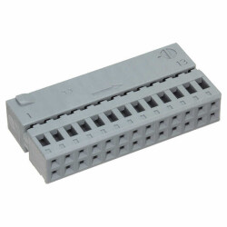 26 Rectangular Connectors - Housings Receptacle Gray 0.100