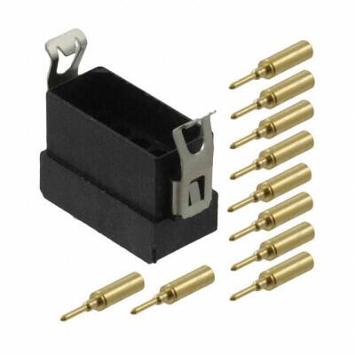 10 Position Rectangular Plug Connector Crimp Gold 24-28 AWG - 1