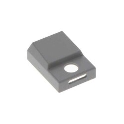 Rectangular Pushbutton Switch Cap Gray Snap Fit - 1