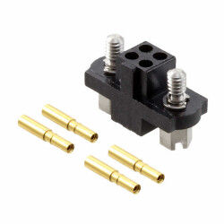 4 Position Rectangular Receptacle Connector Crimp Gold 22 AWG - 1