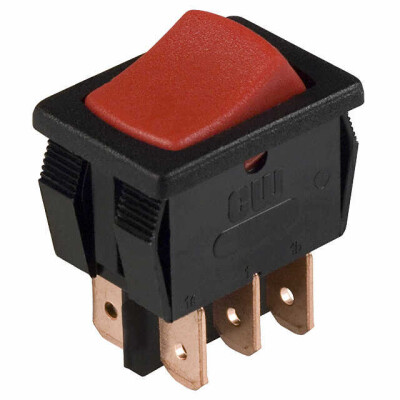 Rocker Switch DPDT 13A (AC) 125 V Panel Mount, Snap-In - 1