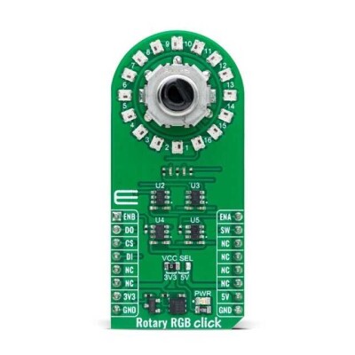 WS2812B-2020 Rotary Encoder Sensor mikroBUS™ Click™ Platform Evaluation Expansion Board - 1