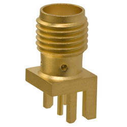 SMA Connector Jack, Female Socket 50 Ohms Board Edge, End Launch Solder - 1