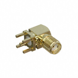 SMA Connector Jack, Female Socket 50 Ohms Through Hole, Right Angle Solder - 1