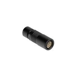 Cable receptacle, 16 pin, solder contact, black - 1