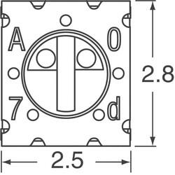 10 Ohms 0.1W, 1/10W J Lead Surface Mount Trimmer Potentiometer Cermet 1.0 Turn Top Adjustment - 3