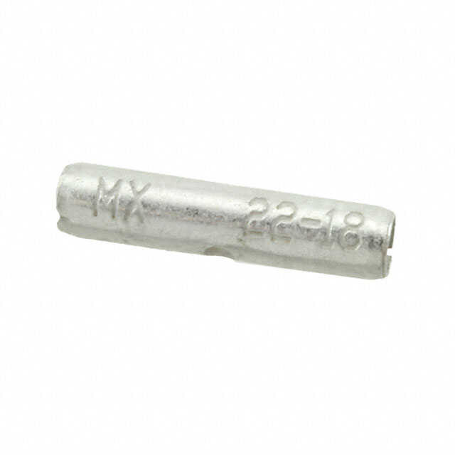  Terminal Butt Splice, Inline, Individual Openings Connector Crimp 18-22 Awg