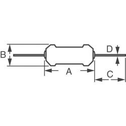 10 kOhms ±5% 0.125W, 1/8W Through Hole Resistor Axial Flame Retardant Coating, Safety Carbon Film - 3