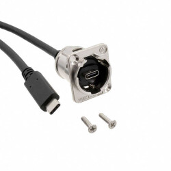 USB 5Gbps (USB 3.0, USB 3.x Gen 1, Superspeed) Cable C Female to C Male (Circular Coupling) 3.00' (914.4mm) Unshielded - 1