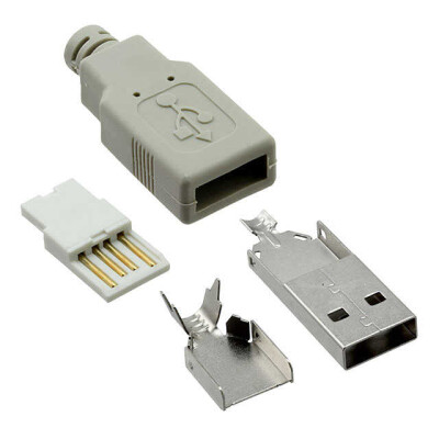 USB-A (USB TYPE-A) USB 2.0 Plug Connector 4 Position Free Hanging (In-Line) - 1