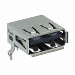 USB-A (USB TYPE-A) USB 2.0 Receptacle Connector 4 Position Through Hole, Right Angle - 1