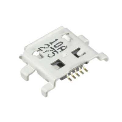 USB - micro B Receptacle Connector 5 Position Board Edge, Cutout; Surface Mount, Right Angle - 1