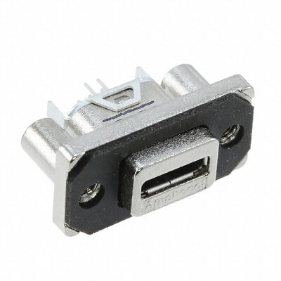 USB - micro AB USB 2.0 Receptacle Connector 5 Position Panel Mount, Through Hole - 1