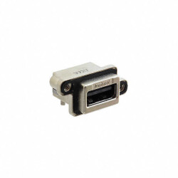 USB-A (USB TYPE-A) USB 2.0 Receptacle Connector 4 Position Panel Mount, Through Hole, Right Angle - 1